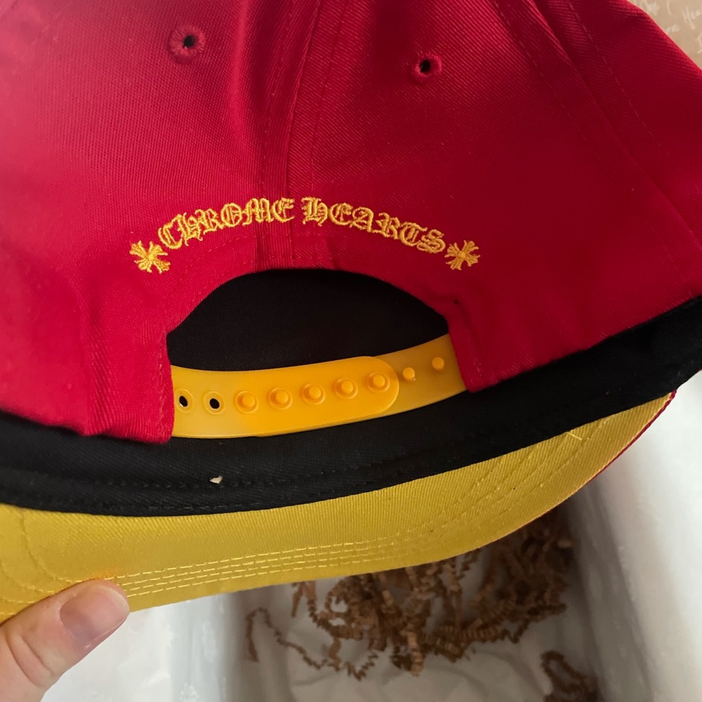 Chrome Hearts Red Yellow SnapBack Baseball Hat KC chiefs colors - Picture 2 of 5